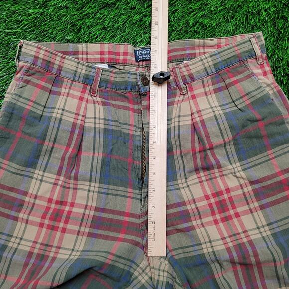 VTG 80s Polo Ralph Lauren Pleated Shorts 33 Waist USA Made Preppy - Picture 6 of 11